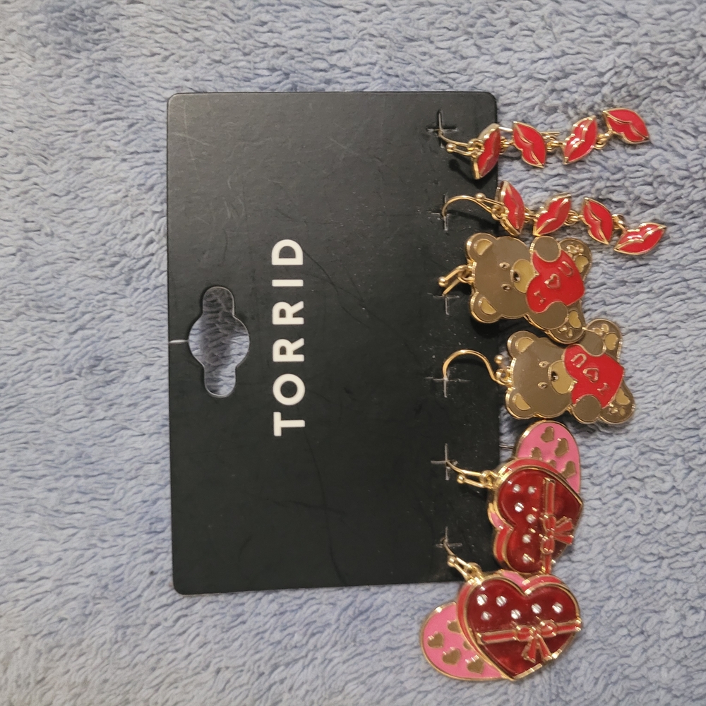 Torrid Gold and Red Earrings Collection